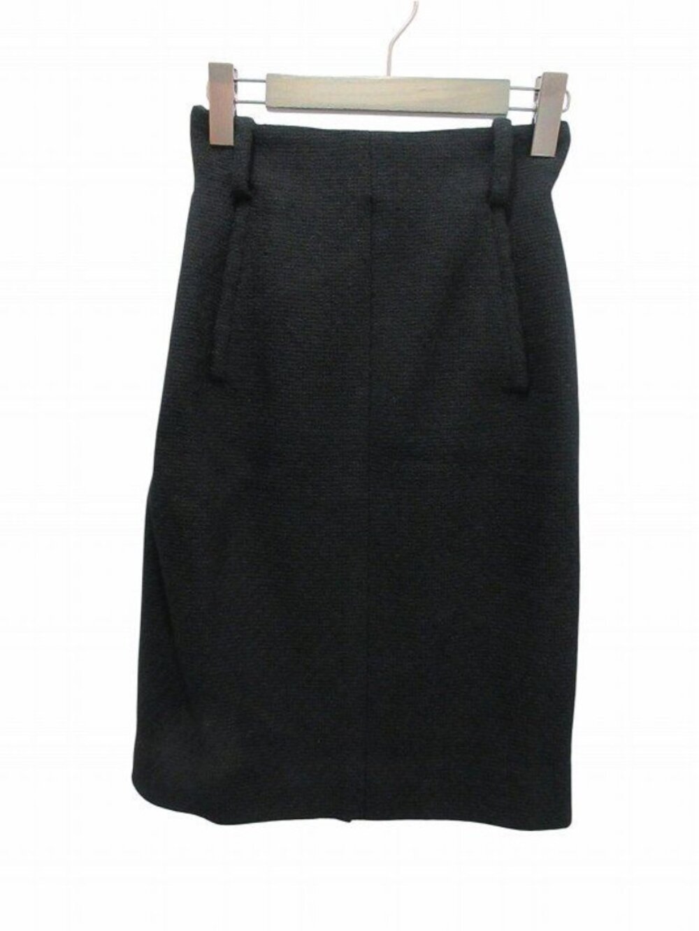 Chanel Knee-Length Skirt CC Logo Button Wool 38